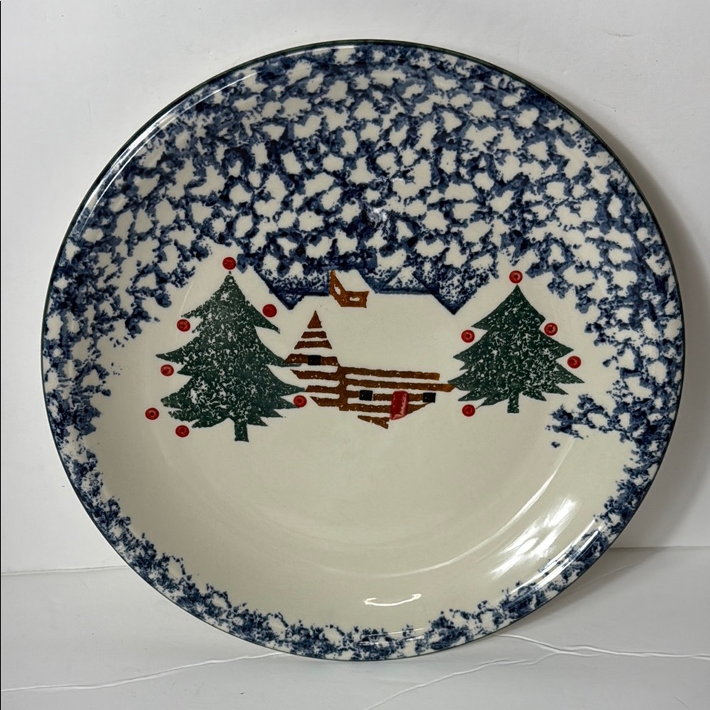 Rustic Cabin and Pine Tree Decorative Plate